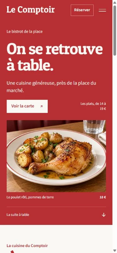 Site sur mobile — Le Comptoir