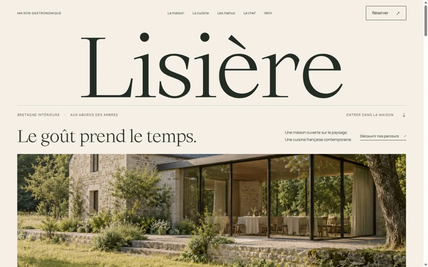 Site : page d’accueil — Lisière