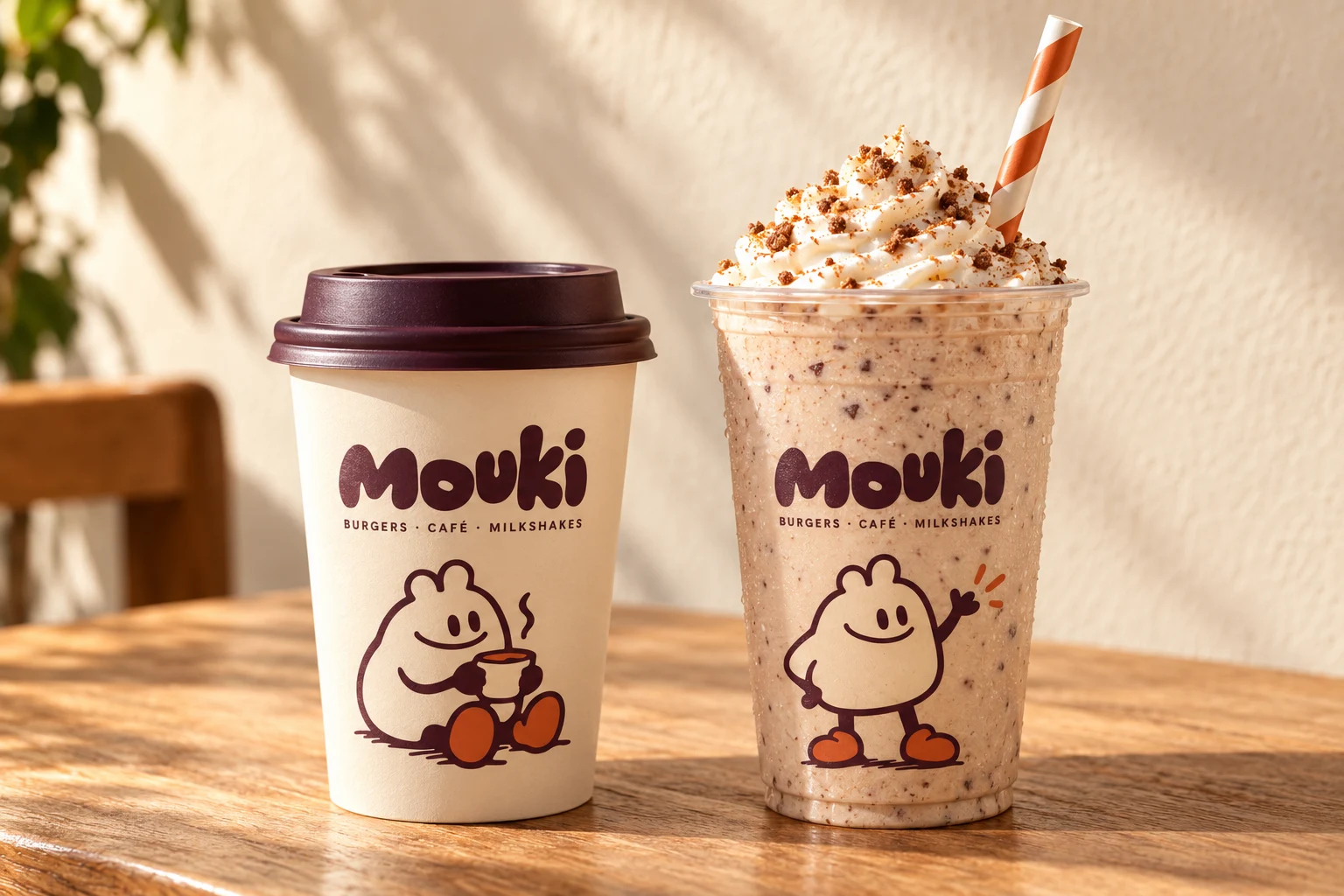 Visualisation des gobelets café et milkshake MOUKI