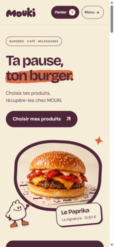 Site sur mobile — MOUKI