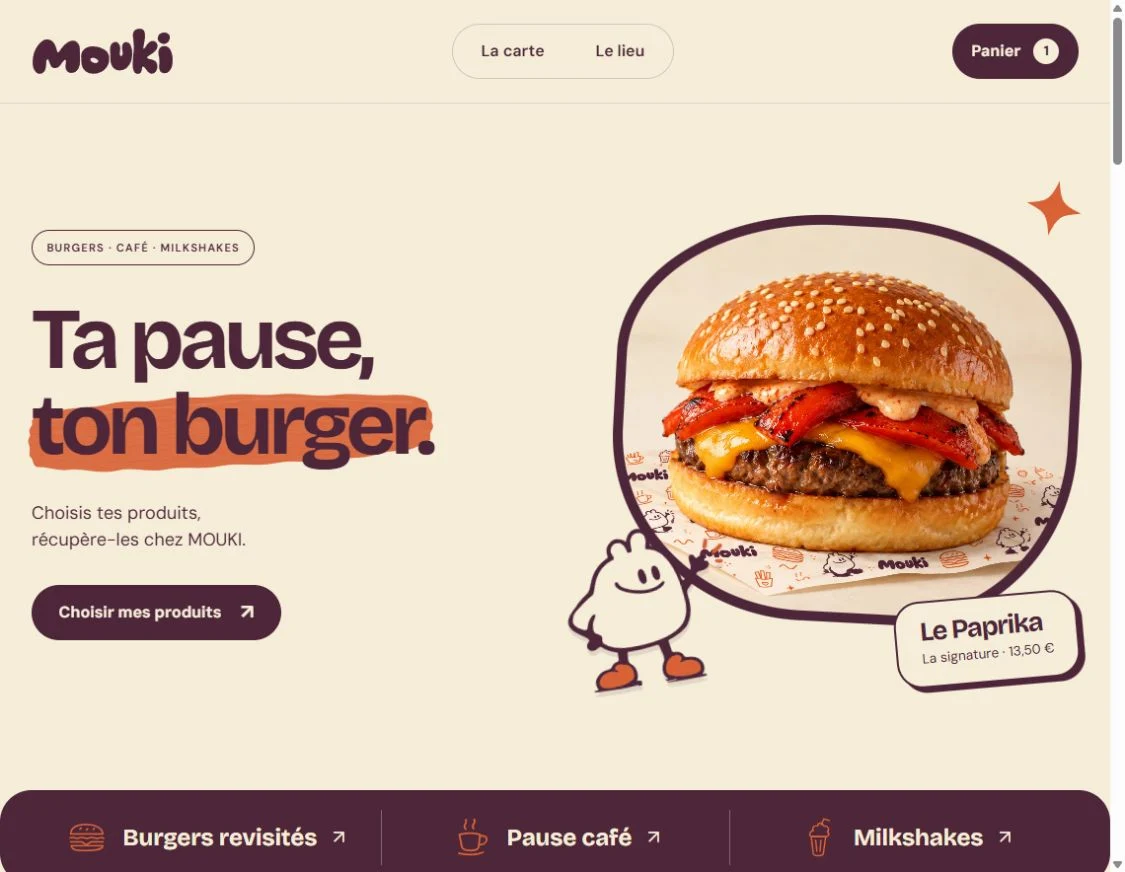 Site : de la carte au panier — MOUKI